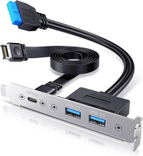 USB 3.2 Front Panel Adapter, USB-C USB-A Motherboard Header Extension Cable wi
