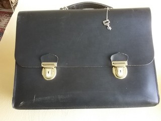 Cartable SNCF Cuir Noir sacoche 2 clefs
