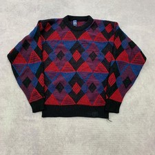 Vintage Knitted Jumper abstract patterned knit sweater Women's M 12-14 