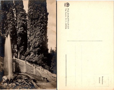 P E Chauffourier Vintage Postcard Villa dEste Fountain Tivoli Italy Unposted