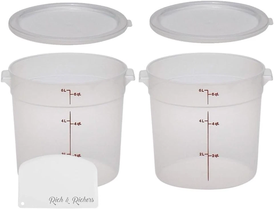 Cambro 6-Quart Round Food Storage Container with Lid - BPA-Free | 2PACK /Scraper - Image 2 of 4