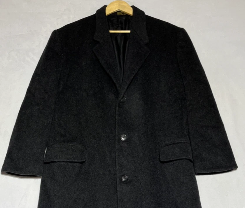 Abrigo de vestir de lana Bert Pulitzer para hombre 42 regular gris negocios invierno coche Foto 3 de 4