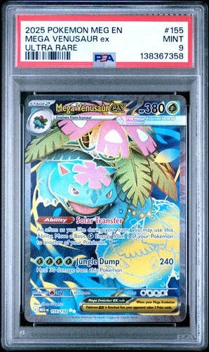 2025 POKEMON MEG EN-MEGA EVOLUTION ULTRA RARE #155 MEGA VENUSAUR EX PSA 9