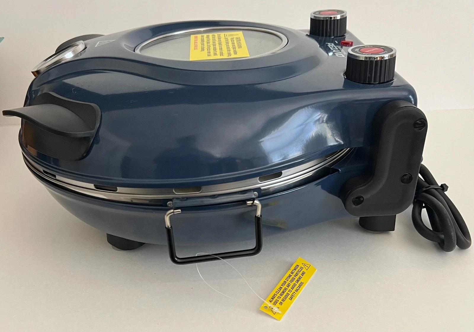 Piezano Blue Electric Pizza Oven Bake Portable Countertop 12" Pizza Maker NEW GS