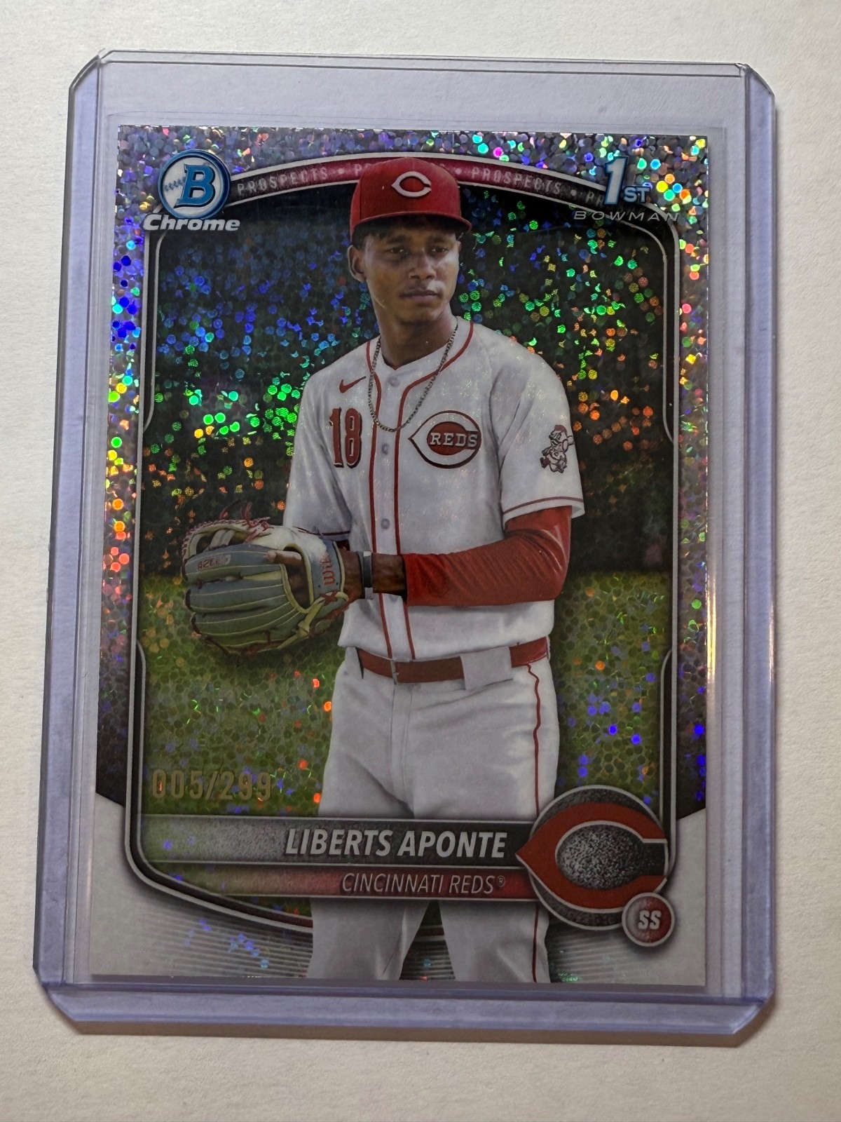 2025 Bowman Chrome #BCP-174 Liberts Aponte 1st Bowman Speckle /299