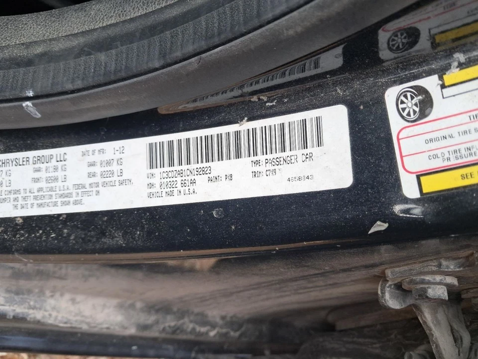 Rear Bumper Reinforcement Fits 08-14 AVENGER 2650334 - Image 3 of 4