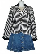 Red Herring Navy and Soft White Striped Blazer 12 