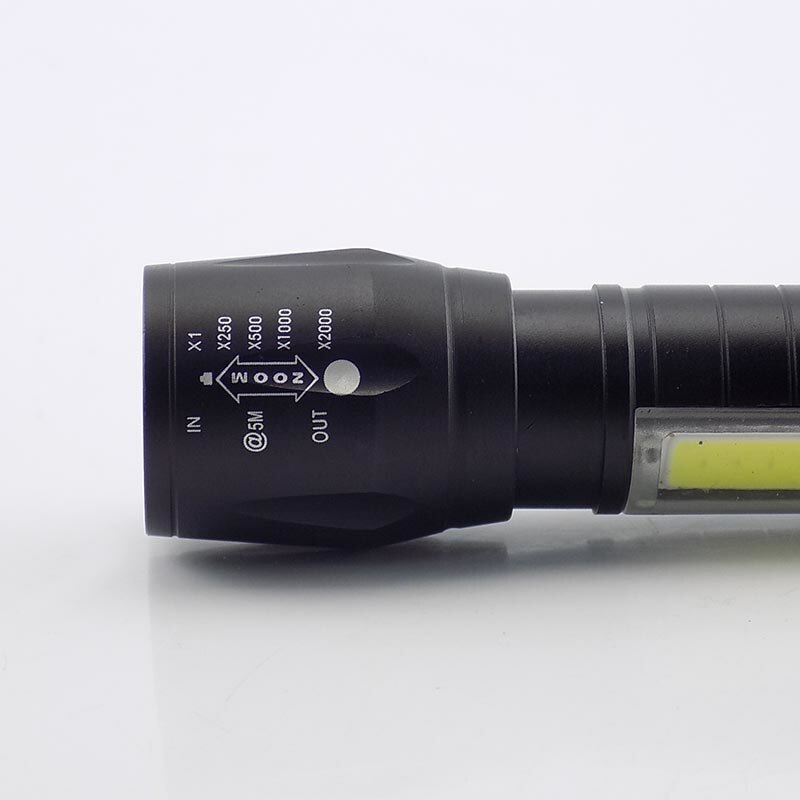 LED Flashlight Torches COB Zoom Portable Rechargeable battery USB Work Light - Picture 4 of 9