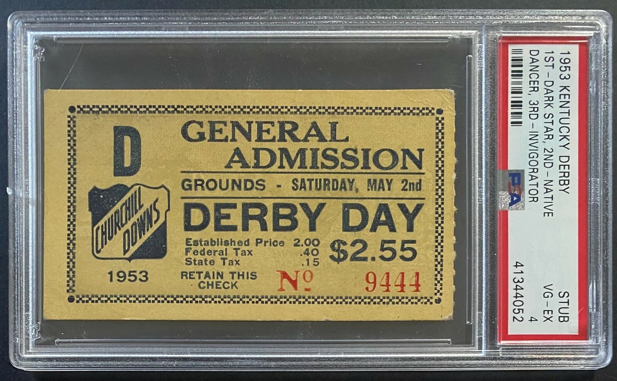 1952 Kentucky Derby GA Ticket Stub Churchill Downs PSA Dark