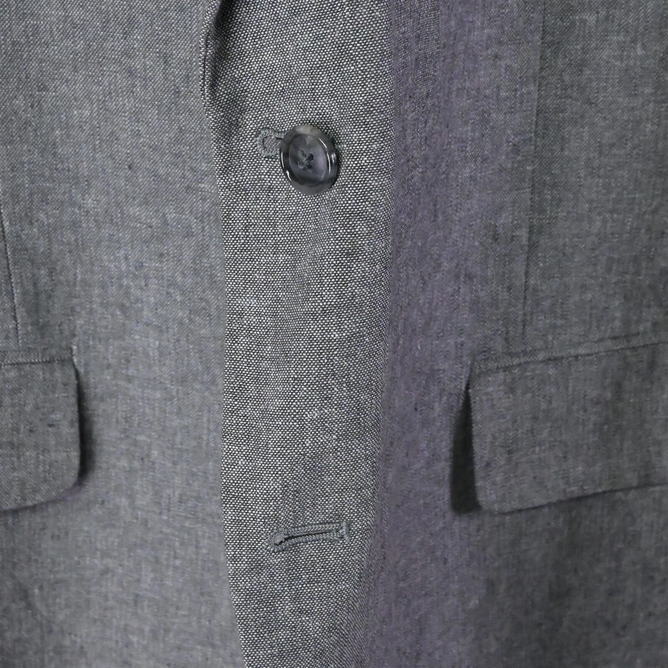 Stafford 44R Gray Classic Linen Cotton Blazer Suit Jacket Sport Coat - Image 3 of 4