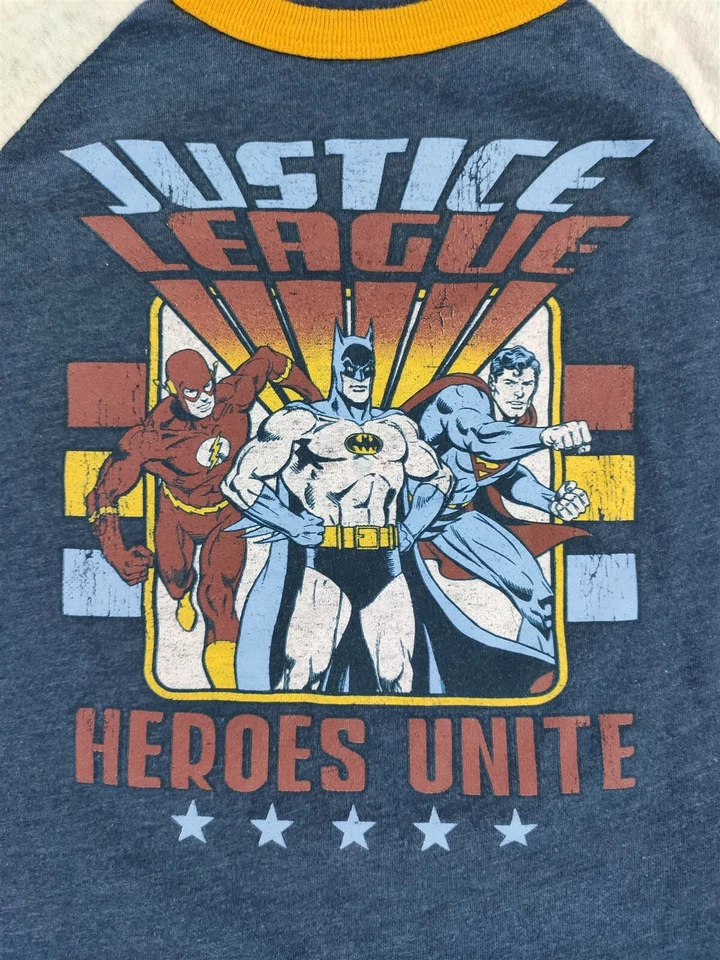 Camisa Liga de la Justicia Niños Talla 5 Flash Batman Superman Manga Larga Retro Regalo Foto 2 de 4
