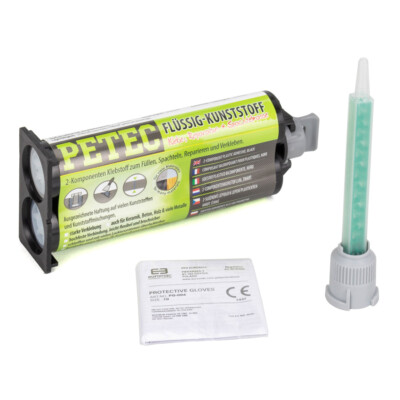 PETEC 98355 Flüssig-Kunststoff Klebe Reparatur Spachtelmasse Kartusche 50ml