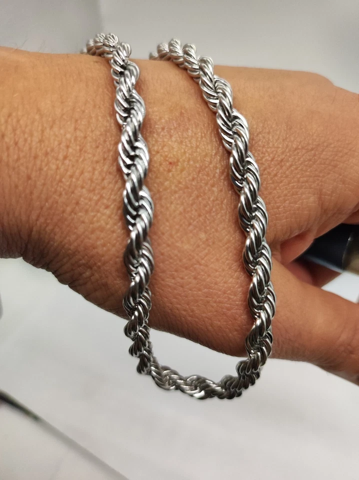 COLLANA FUNETTA CM 40 ACCIAIO . COLLANA DONNA  COLLANA UOMO STEEL . COLLIER - Immagine 4 di 4