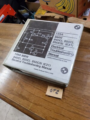 OEM 1994 BMW 840Ci, 850Ci 850CSi E31 ELECTRICAL TROUBLESHOOTING Repair Manual