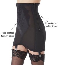Rago Shape Wear Extra Firm Open 6 Strap Black Garter Girdle Plus Size 38/4XL