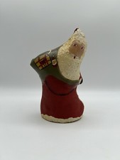 Hand-Painted Santa Claus Canvas Father Christmas Vintage Folk Art Figure
