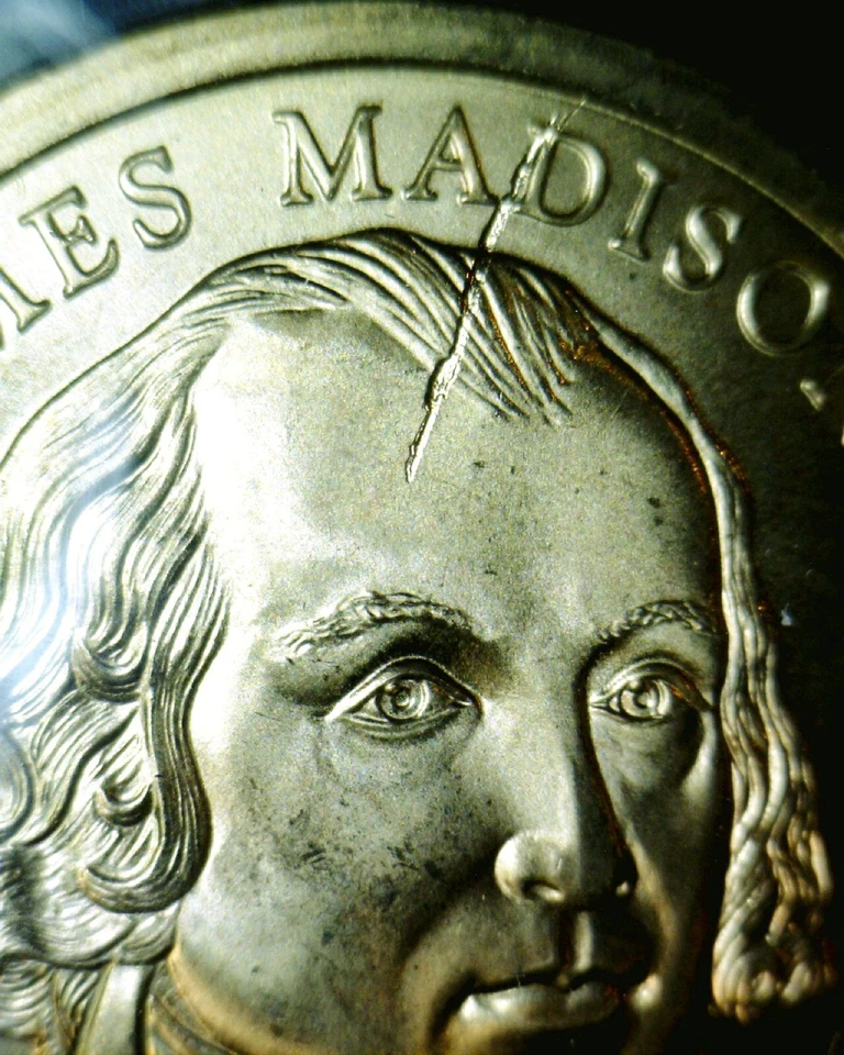2007 ERROR ANACS MS67 STRUCK THRU James Madison Pres. $1 Dollar GEM BU ++ Coin - Image 3 of 4