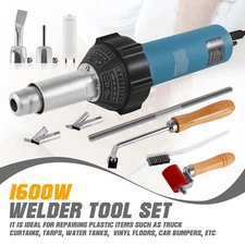 Hot Air Gun Welding Torch 1600W Heat Gun Plastic Welder Kit with Nozzles Roller