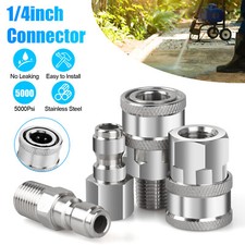 4Pcs 1/4'' NPT Stainless Steel Quick Connect Fitting Pressure Washer Adapter Set