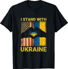 Support Ukraine I Stand With Ukraine Ukrainian Flag Unisex T-Shirt