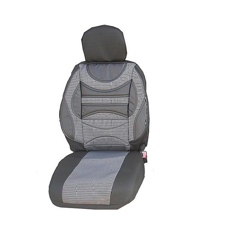 Housses de sièges Renault R21 - Gamme Comfortline - Cuir et Tissu noir et gris