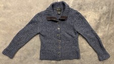 VTG Eddie Bauer Women  s Small Wool Blend Heavy Knit Cardigan Sweater Buttons