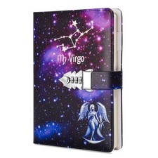 ARRLSDB A5 Creative Password Lock Journal PU Leather Combination Lock Diary L...