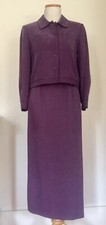 Talbots Purple Plum Silk Suit Long Skirt  Jacket sz 4 Petite