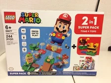 LEGO 66677 SUPER MARIO 2 IN 1 SUPER PACK 71360+71393 244 PCS BUILDABLE GAME SET