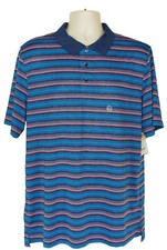 NWT Saddlebred Men's Striped Short Sleeve Polo Shirt Size Large