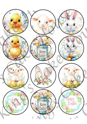 TOLLER süßer Oster Cupcake Topper, essbarer Zuckerguss, Hase, Hase, Küken, Ostern