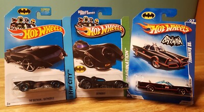 Hot Wheels DC Batman Batmobile Lot of 3 Different Variations 1:64 Scale New 