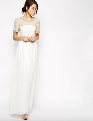 flutter sleeve long dress