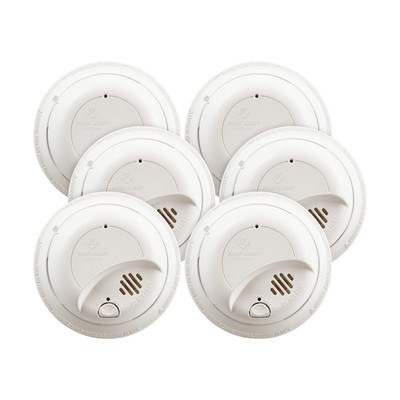 First Alert BRK 9120Bff-6 Hardwired Smoke Detector with Battery Backup, 6-Pack