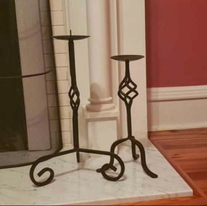 iron candle holder floor wrought ornamental stands basket