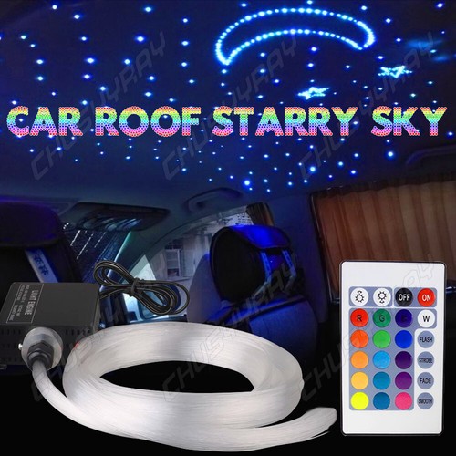 500/1200X Fiber Optic LED Car Roof Ceiling Headliner Meteor Star Light Kit – RGB Twinkle Effect
