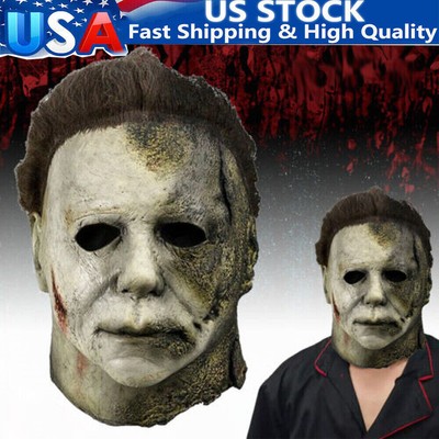 Michael Myers Halloween Mask - Latex Full Head Mask With Hair For Horror Cosplay