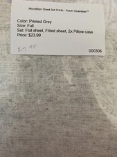 Room Essentials, Color: Printed Gray, 4 piece set, Size: Full