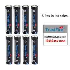 8PCS Trustfire Rechargeable 350mAh 10440 3.7V Li-ion Battery with PCB Button Top