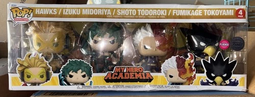 My Hero Academia - Hawks, Midoriya, Todoroki, Tokoyami US Exclusive Flocked Pop!