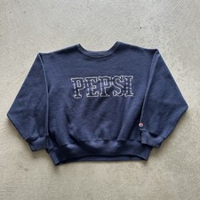 Vintage 90s Pepsi Sweatshirt Size XL Navy Blue Crewneck Fleece Soda Pop Promo