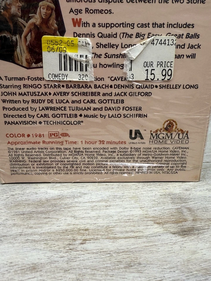 CAVEMAN VHS - Ringo Starr Denis Quaid Shelley Long - CULT CLASSIC Foto 3 de 4