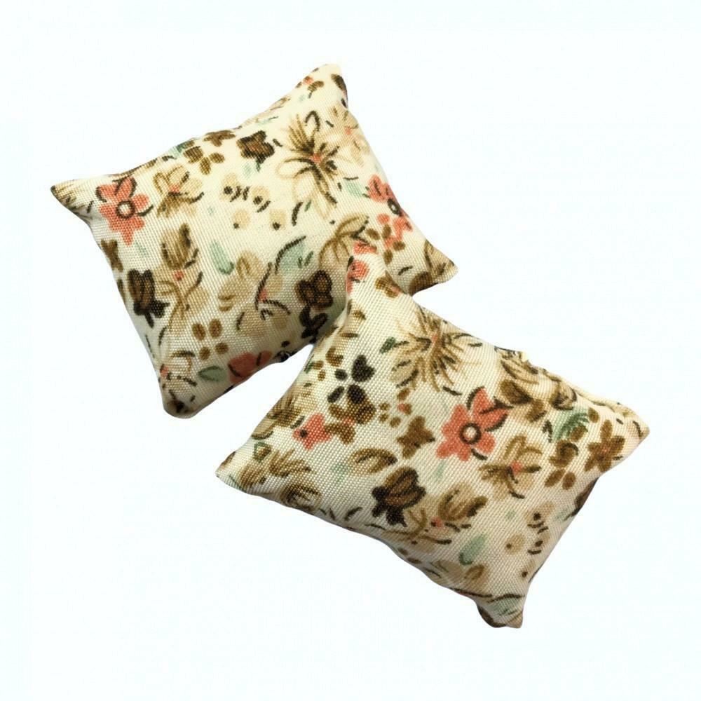 Dolls House Floral Pair of Scatter Cushions Miniature 1:12 Scale Accessory