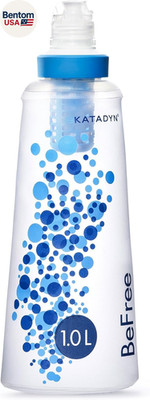 Befree 1.0L Ultralight Collapsible Water Filter Bottle for Hiking, Camping, Back