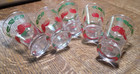 5 VINTAGE 50's Red Tomato Juice Glasses~Green Leaves~Very Good Condition — photo 4