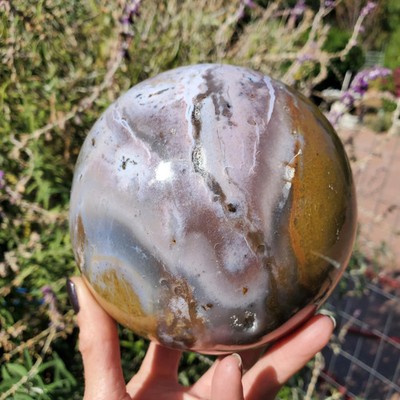 XL Pastel Pink Ocean Jasper Banded Crystal Ball Sphere 128 mm | 2650 Grams