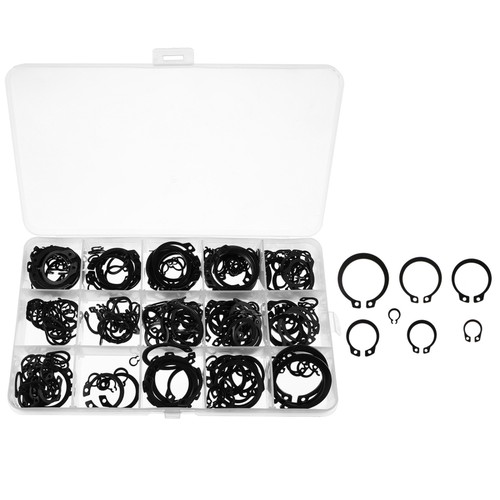 Set assortimento anelli clip di fissaggio a scatto clip circolare esterna 320 pezzi guarnizioni a strappo - Foto 4 di 12