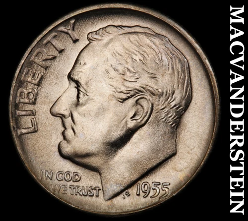 1955-D Roosevelt Dime- Silver Choice Gem Brilliant Uncirculated Luster  #i8441