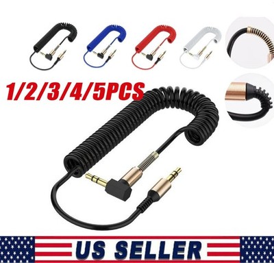 L-Shaped Right Angle Car Audio Headphone Jack 3.5mm Male to Male AUX Cable Cord