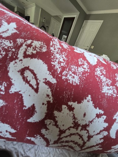 Restoration Hardware Decorative Pillow Cover - 20” Rectangular Red White Paisley - Picture 4 of 8